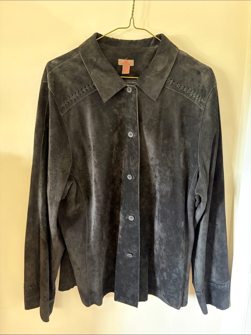 Vintage Danier Black Suede Button-Front Jacket